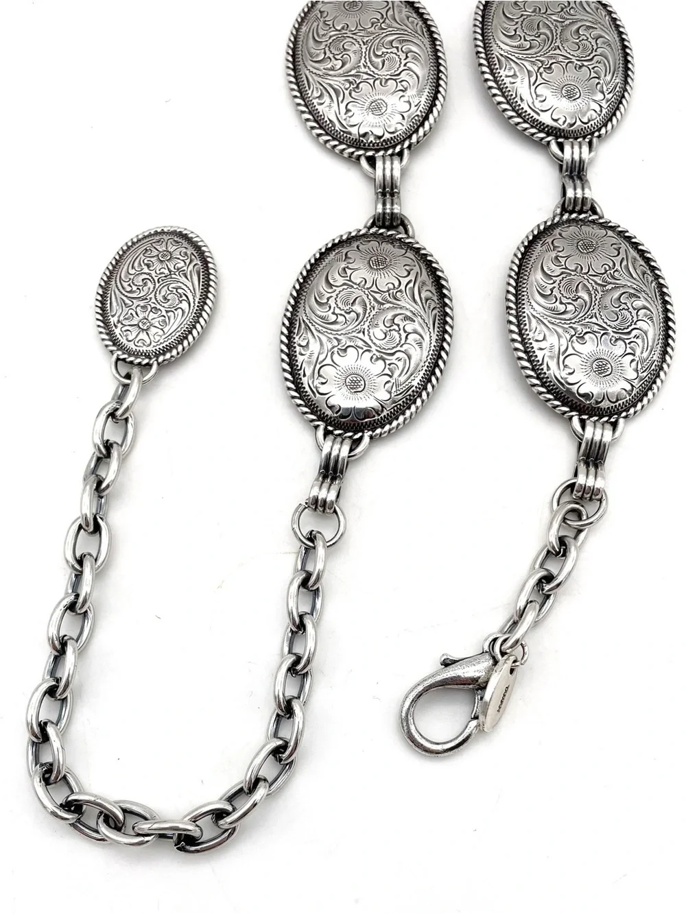 Brighton Western Silver Oval Medallion Chain Belt - Women Accessories